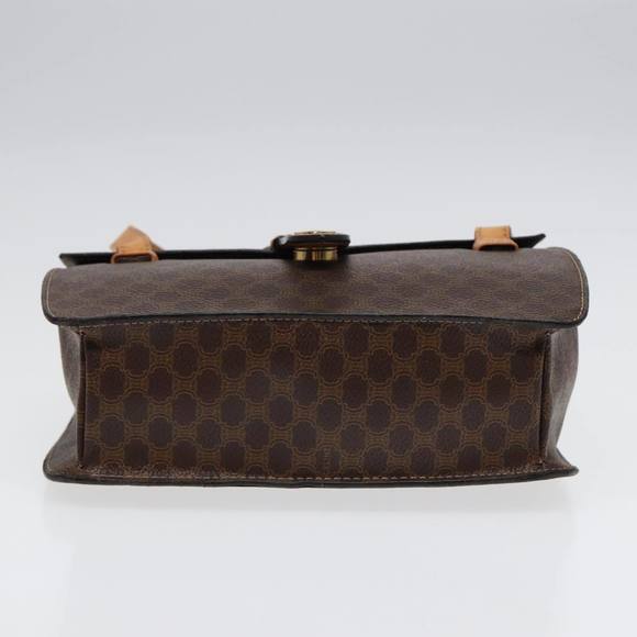 CELINE Macadam Canvas Hand Bag PVC Leather Brown Gold Auth 87429 - Picture 5 of 16